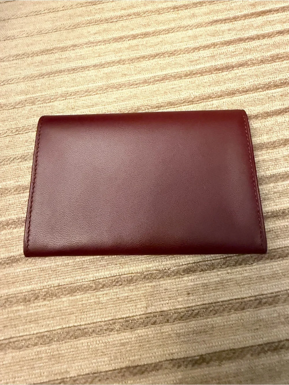 Cartier Burgundy Leather Card Holder with Gold Corners